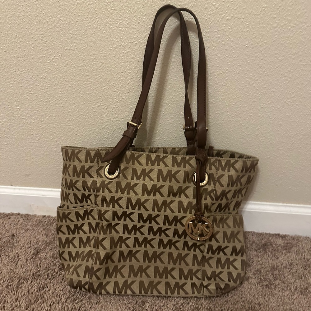 Michael Kors logo canvas tote